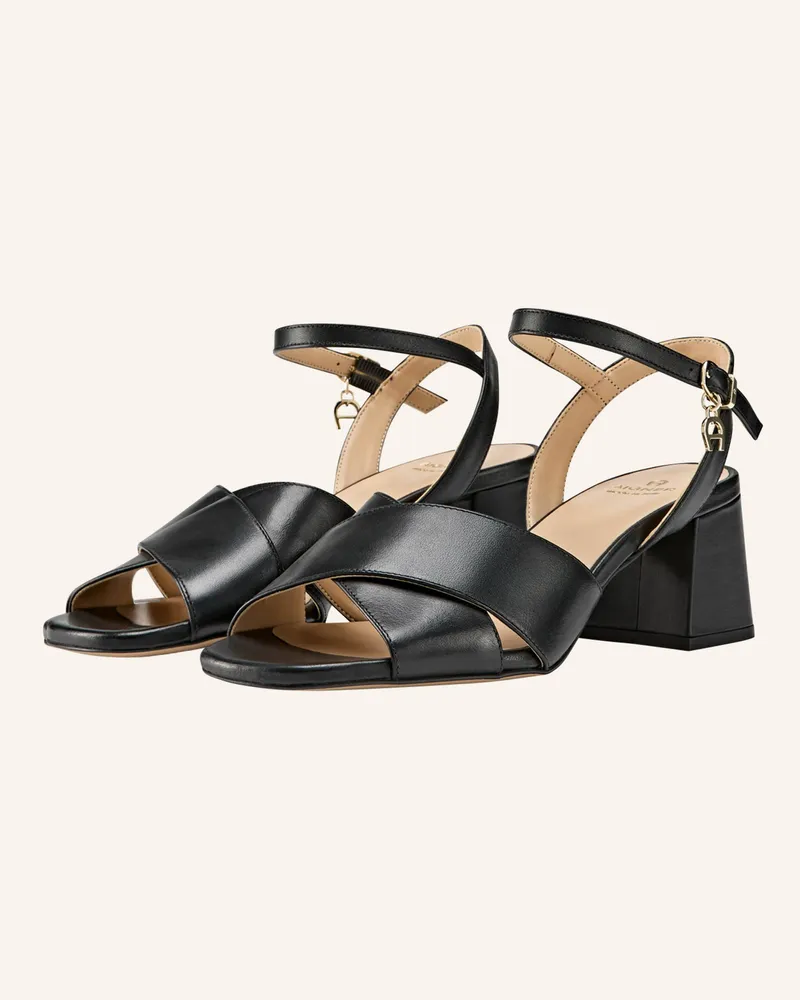 Aigner Block Heel Sandal Courtney 6b schwarz Schwarz