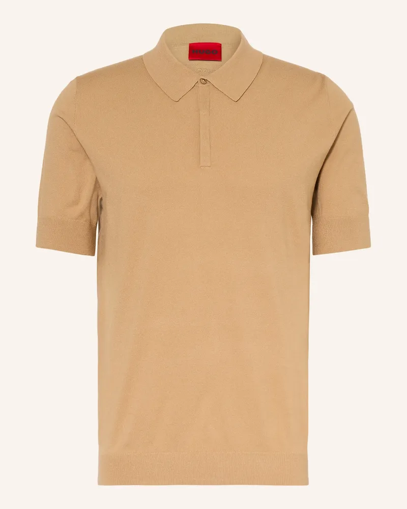HUGO BOSS Strick-Poloshirt San Peter beige Camel