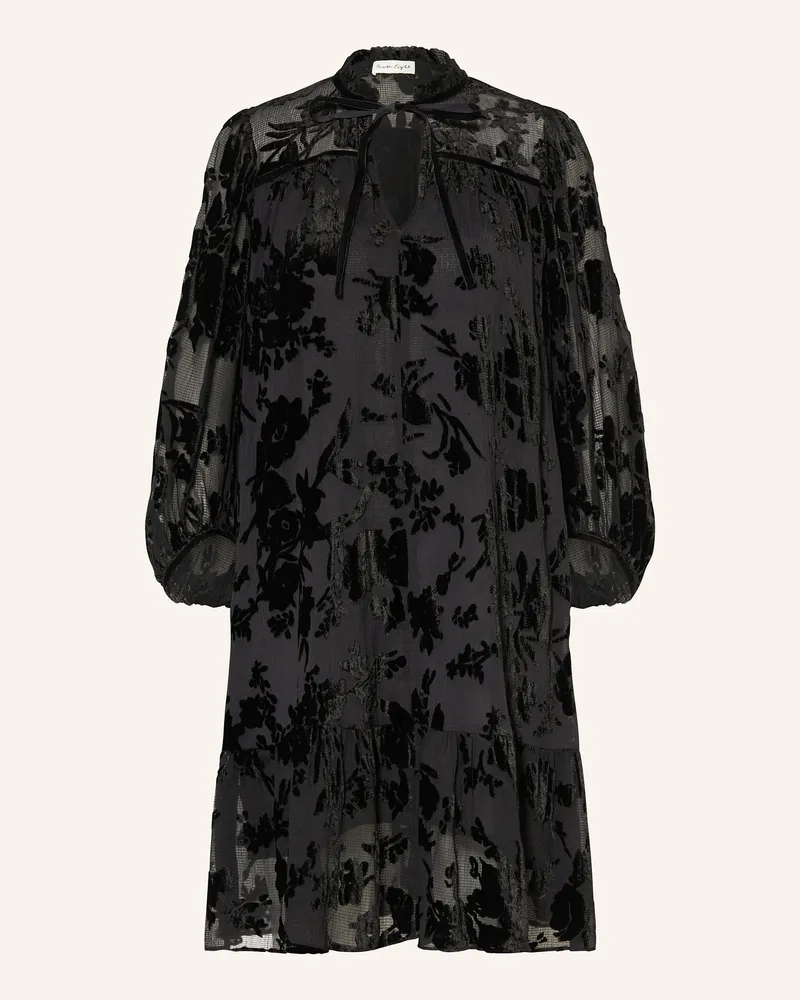 Phase Eight Samtkleid MILA mit Volants Schwarz