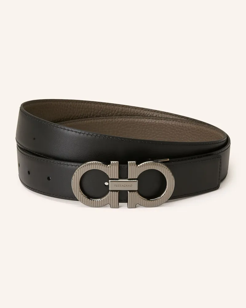 Ferragamo Ledergürtel zum Wenden Khaki