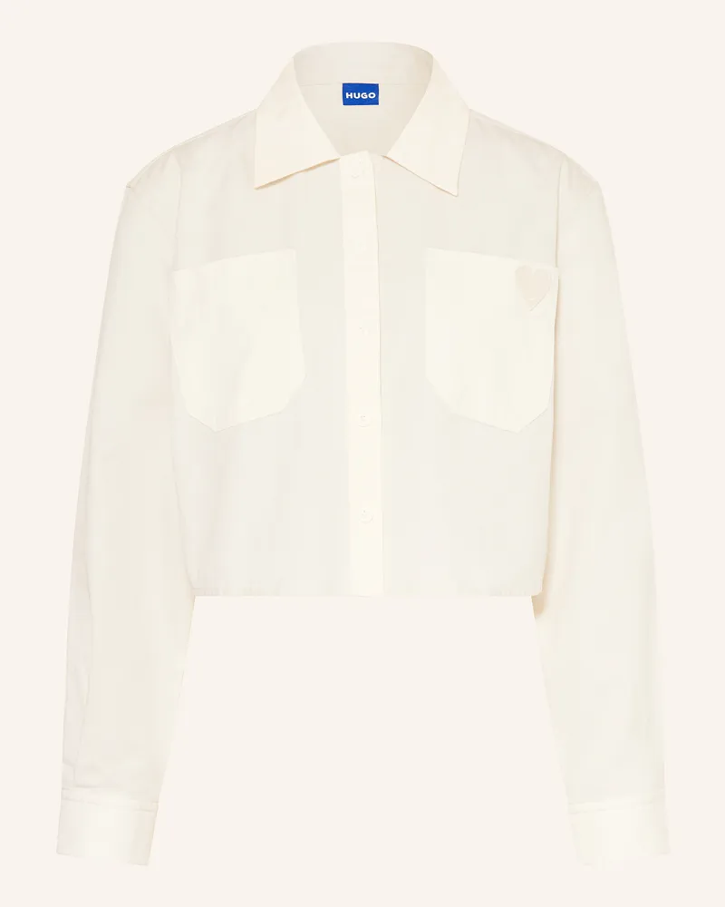 HUGO BOSS Cropped-Hemdbluse Edia beige Ecru