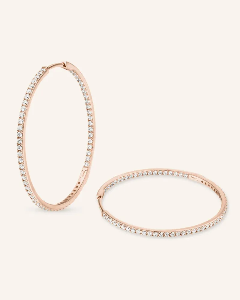 VEYNOU Creolen CLEO BIG aus 14 Karat Roségold mit Diamanten Roségold