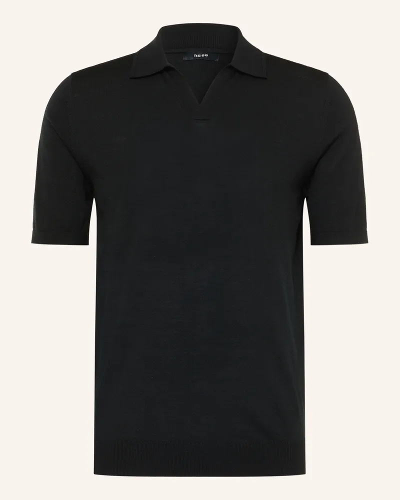 Reiss Strick-Poloshirt Duchie Aus Merinowolle schwarz Schwarz