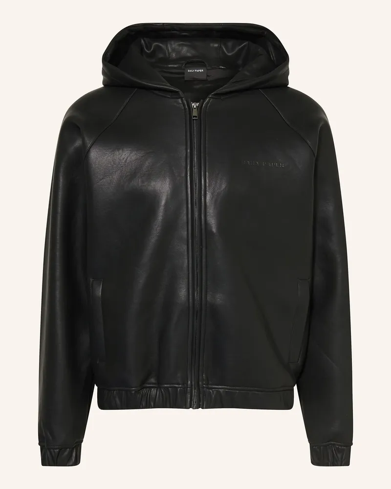 Daily Paper Jacke In Lederoptik schwarz Schwarz