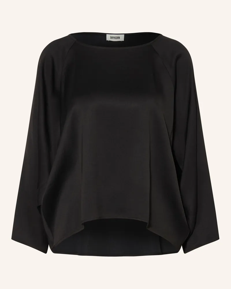 Drykorn Blusenshirt NIALINI aus Satin Schwarz