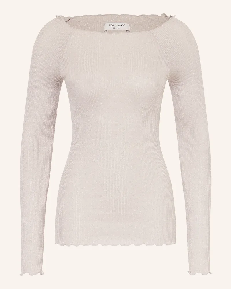 Rosemunde Longsleeve Bliss Mit Seide Und Glitzergarn weiss Silber