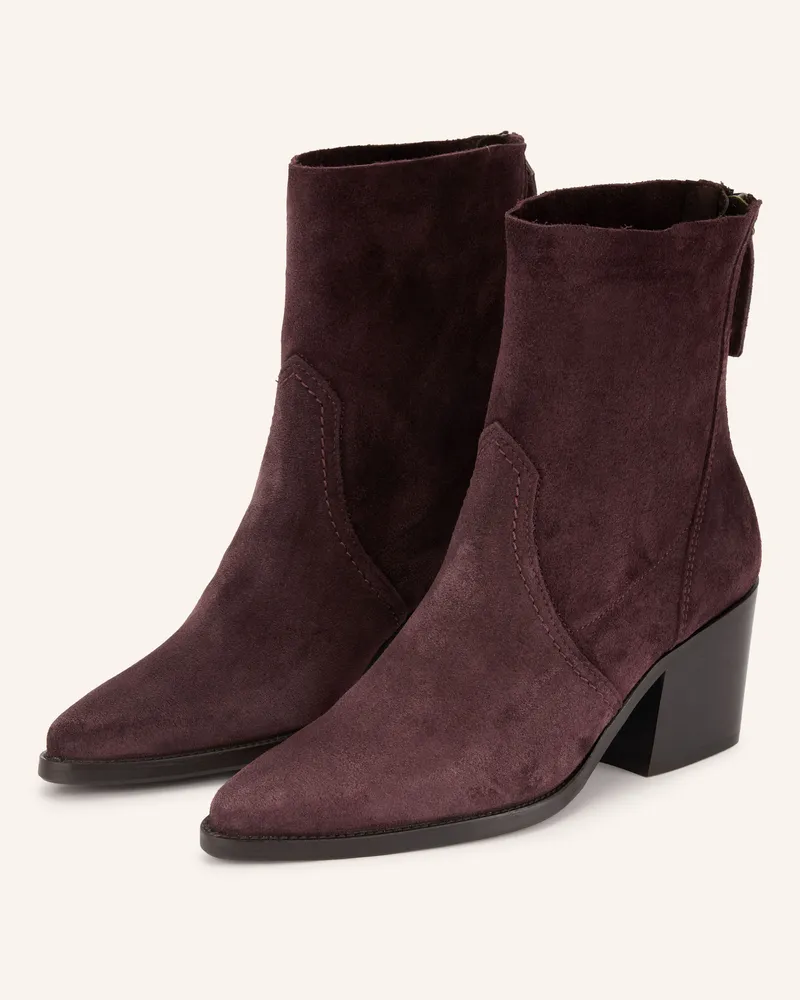 paul green Stiefeletten rot Dunkellila