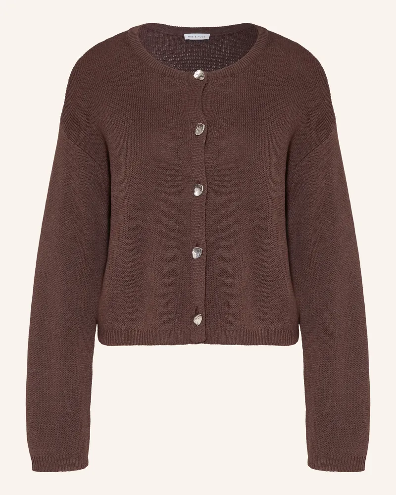 Mrs & HUGS Strickjacke braun Dunkelbraun