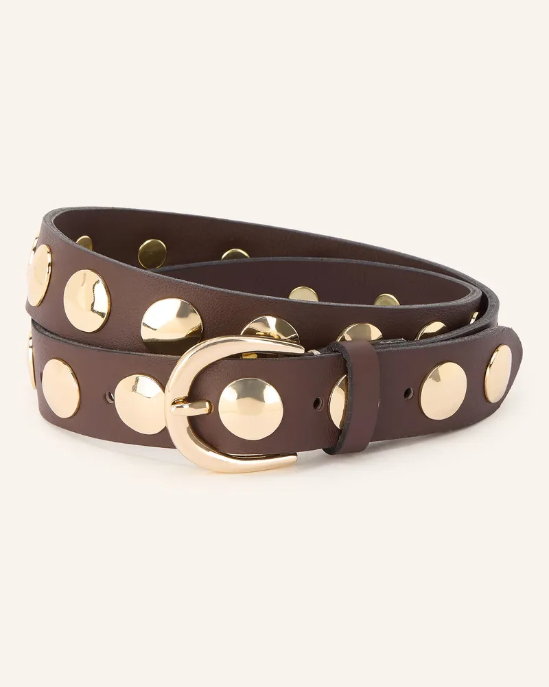 b.belt Ledergürtel LUNA mit Nieten Dunkelbraun