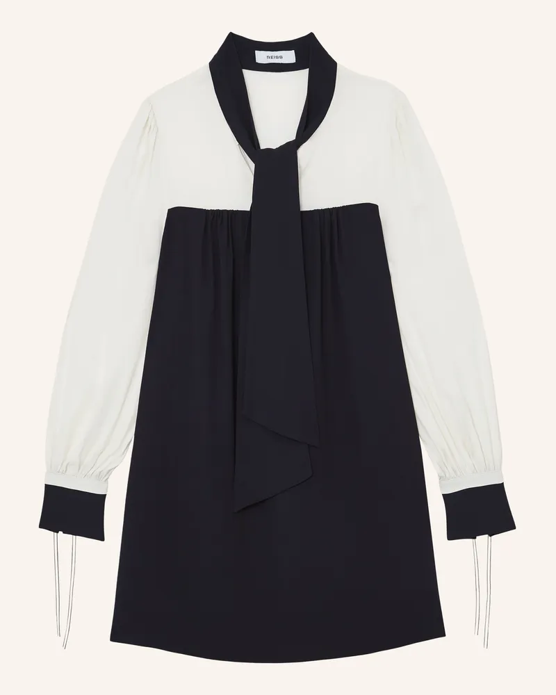 Reiss Schluppenkleid CAM im Materialmix Dunkelblau