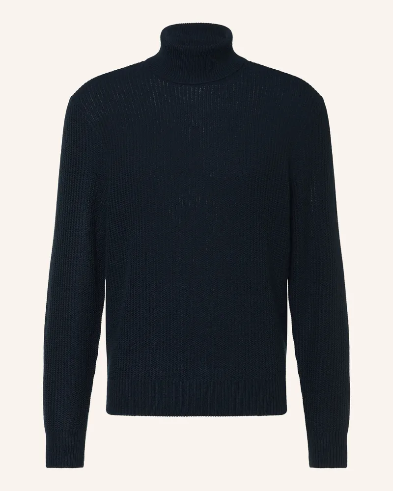 HUGO BOSS Rollkragenpullover Fioccolo blau Dunkelblau