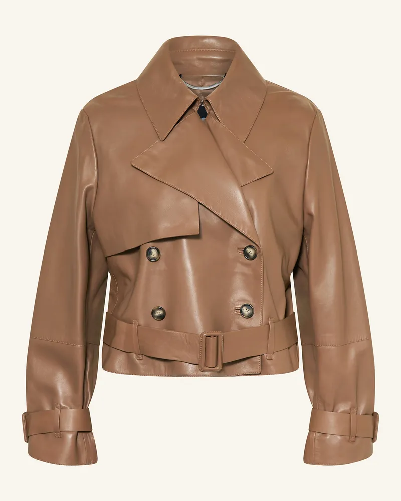 HUGO BOSS Lederjacke SATELA Braun