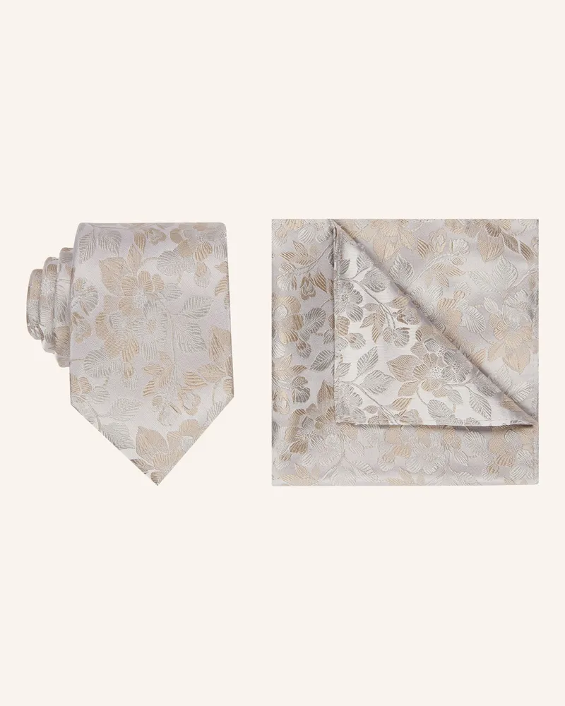 Digel Set DANNY: Krawatte und Einstecktuch Beige