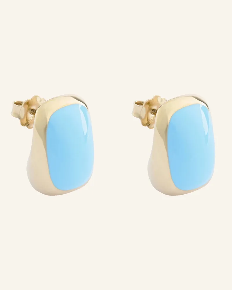 POMPIDOU Ohrstecker PUFFY ELIA LIGHT BLUE MINI by GLAMBOU Gold