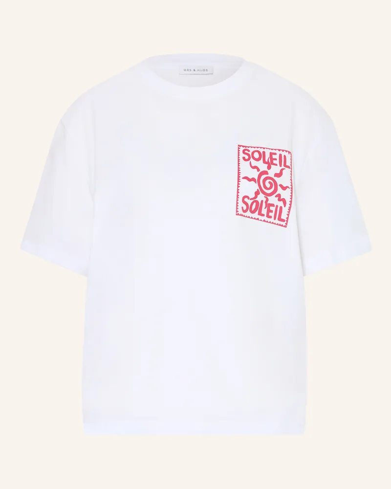 Mrs & HUGS T-Shirt weiss Weiss
