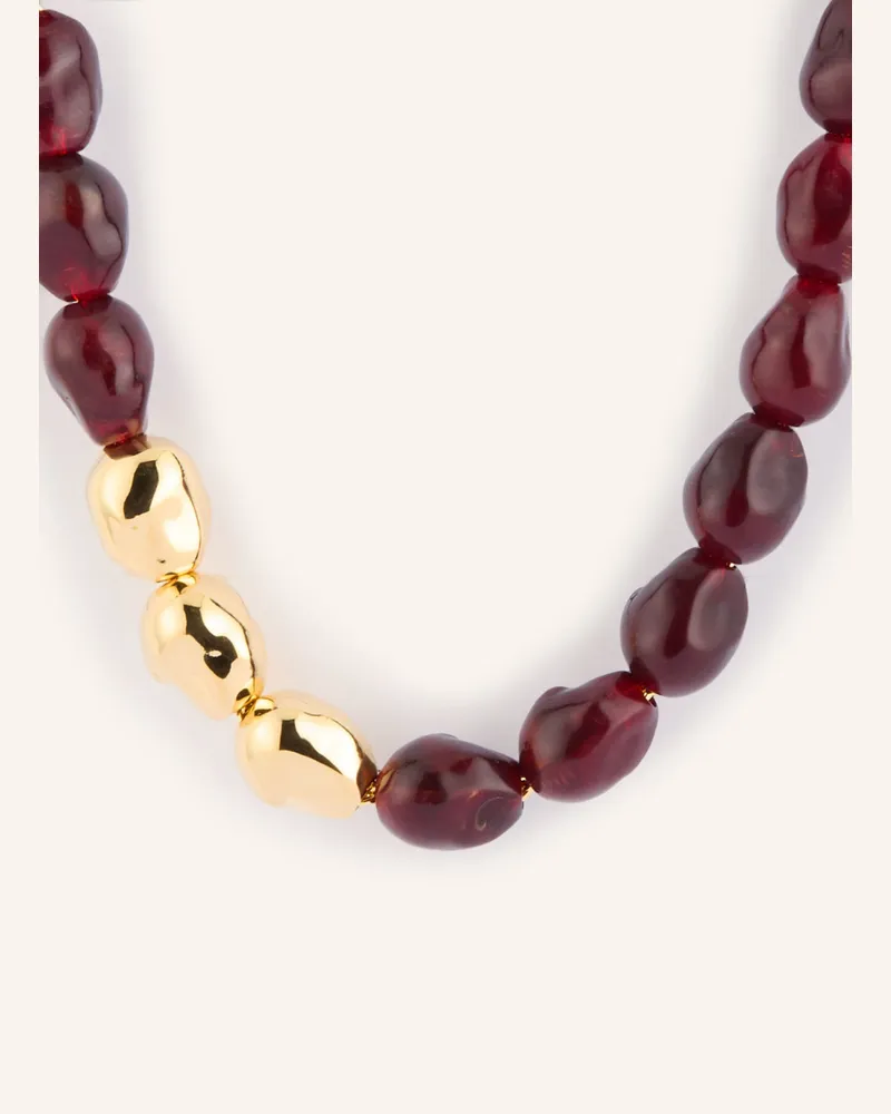 Vanessa Baroni Halskette Organic Pearl rot Gold