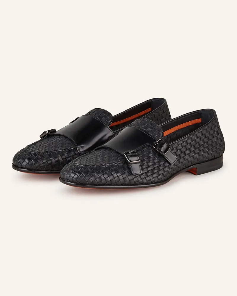 Santoni Double-Monks Schwarz