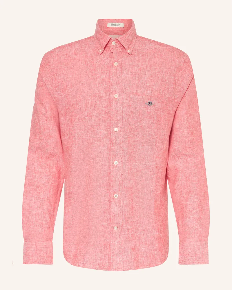 Gant Hemd Regular Fit mit Leinen Hellrot