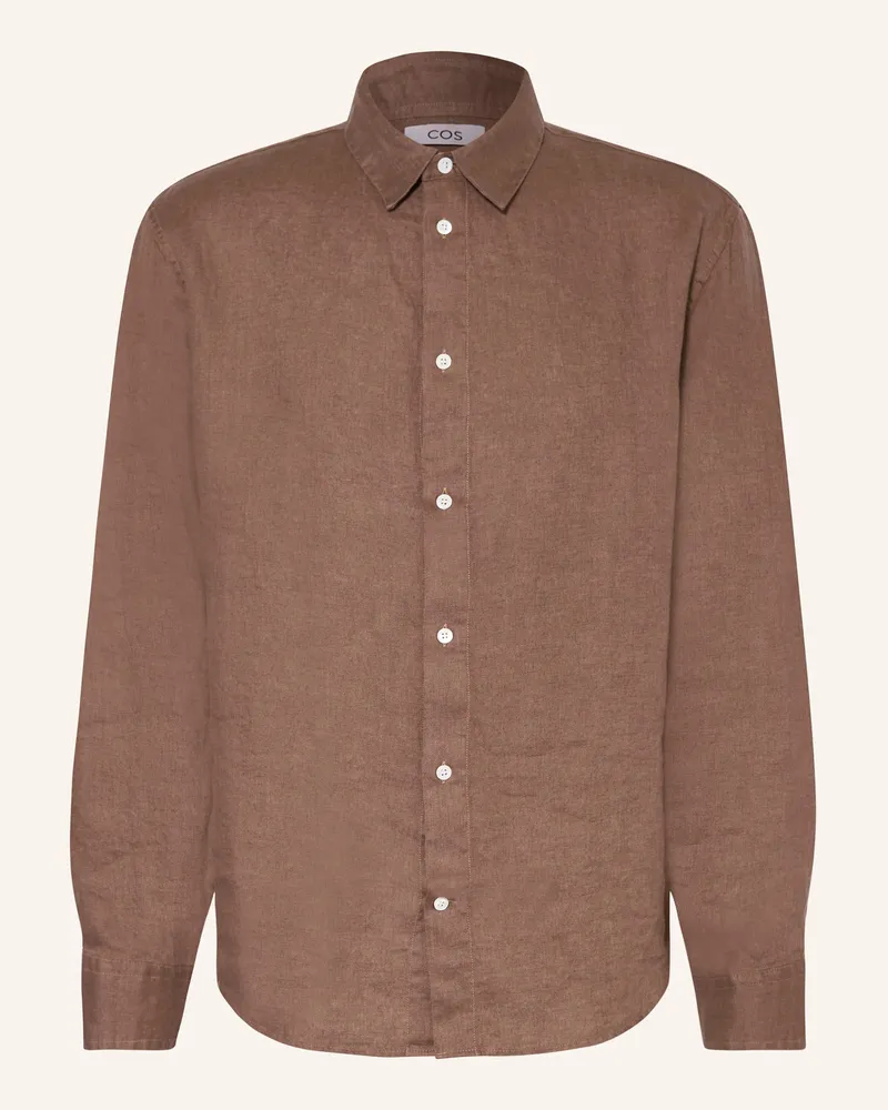 COS Leinenhemd Relaxed Fit Dunkelbraun