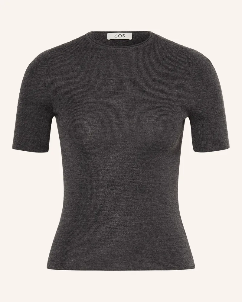 COS Strickshirt aus Merinowolle Dunkelgrau