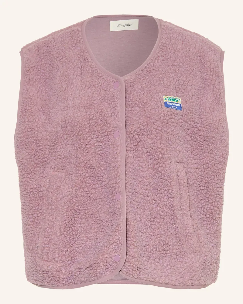 American Vintage Teddyfell-Weste rosa Altrosa