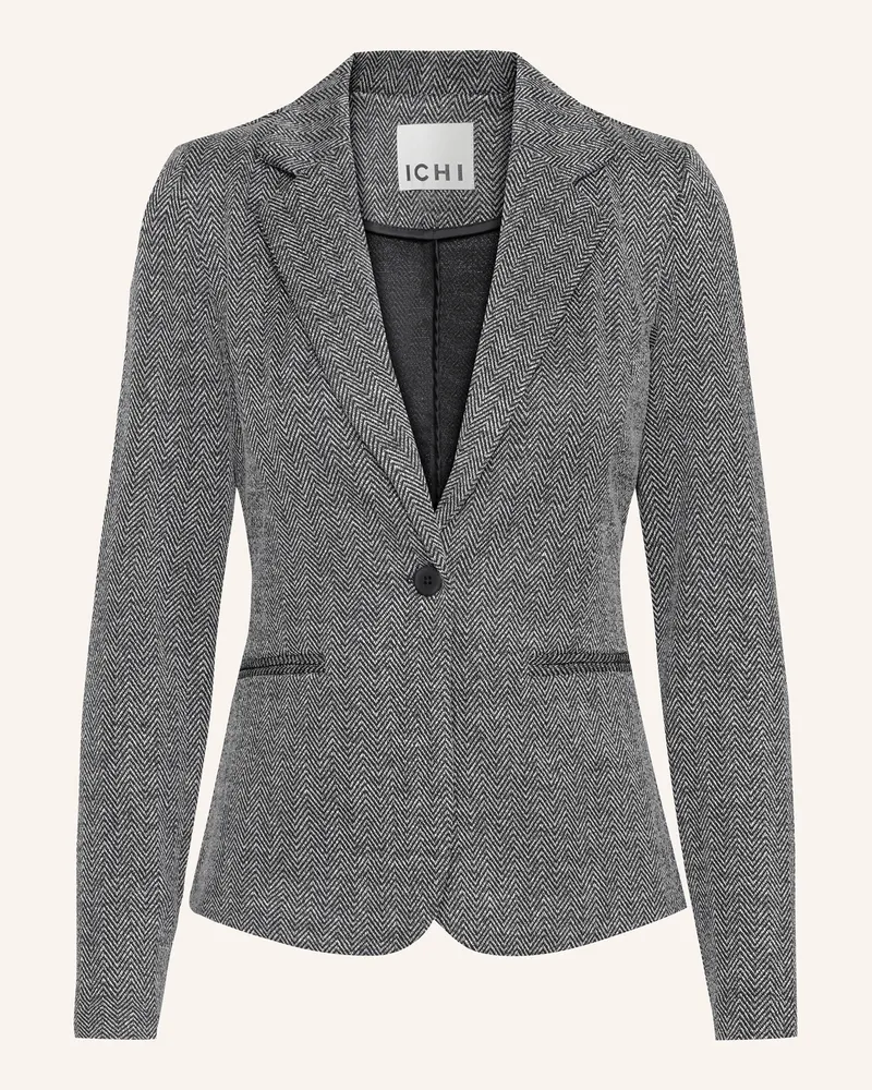 ICHI Jacquard-Blazer Ihkate grau Weiss