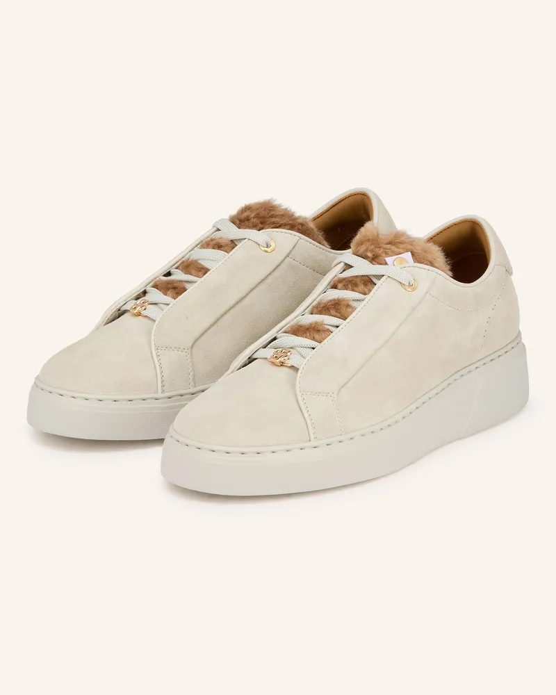 HUGO BOSS Sneaker GABRY mit Kunstfell Ecru