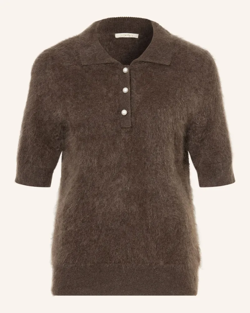 lilienfels Strick-Poloshirt Aus Cashmere braun Dunkelbraun