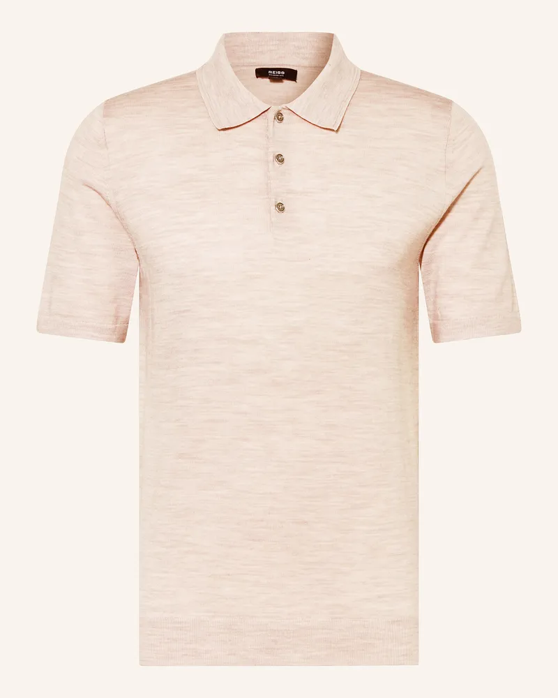 Reiss Strick-Poloshirt MANOR aus Merinowolle Hellbraun
