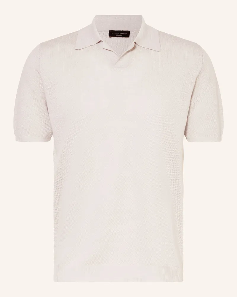 Roberto Collina Strick-Poloshirt aus Leinen Creme