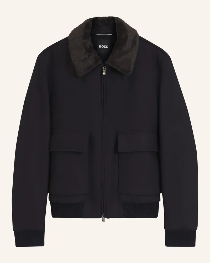 HUGO BOSS Mantel H-Charly-251 blau Dunkelblau