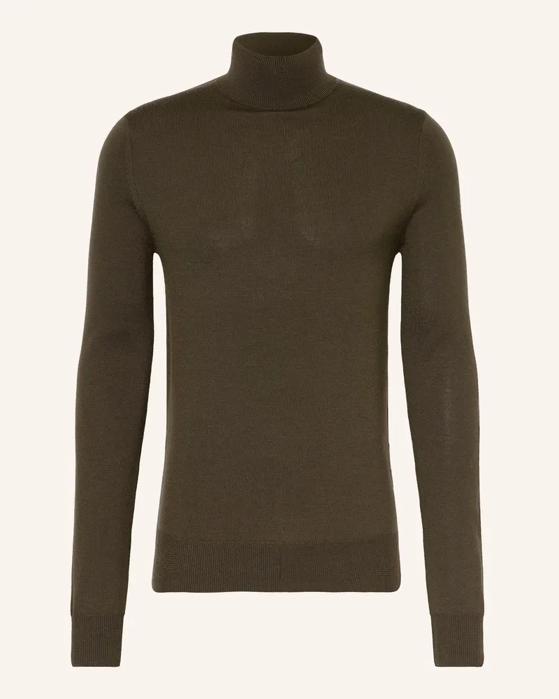 FRANKIE Shop Rollkragenpullover Eve Aus Merinowolle gruen Khaki