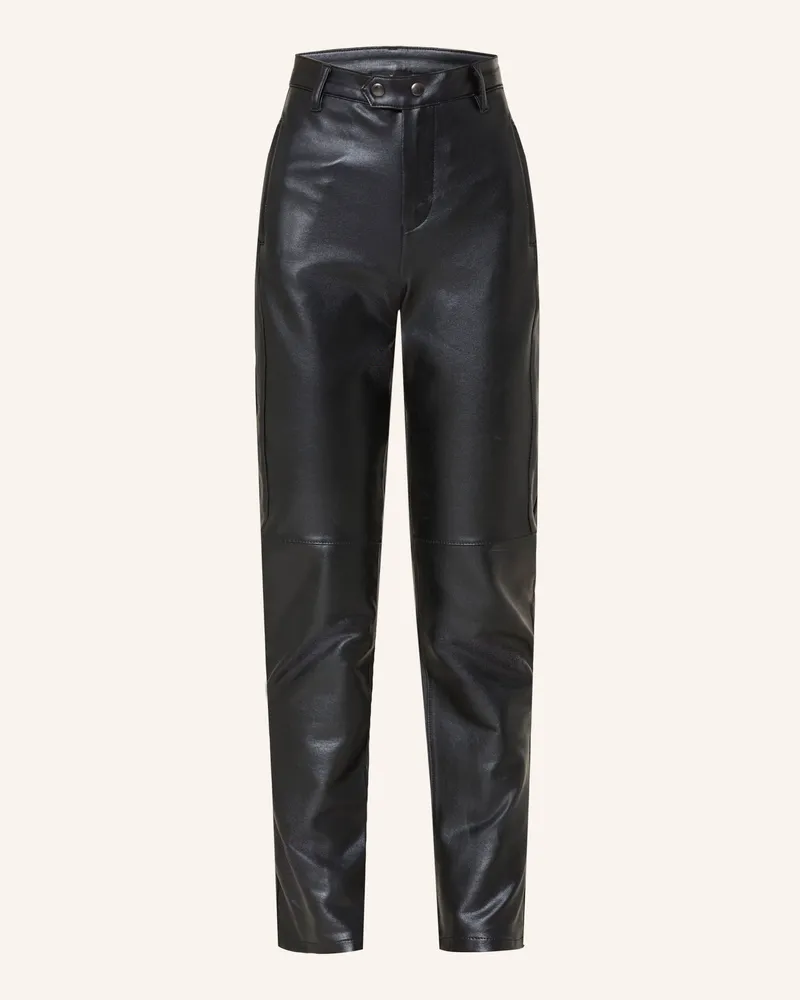 monari Hose in Lederoptik Dunkelblau