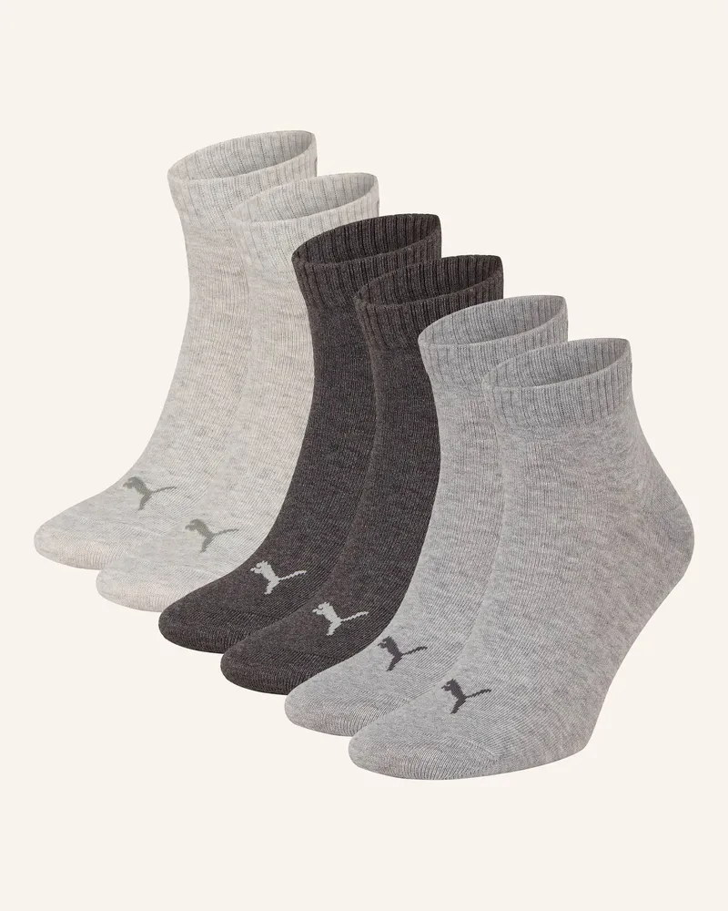 Puma 6er-Pack Socken QUARTER PLAIN Grau