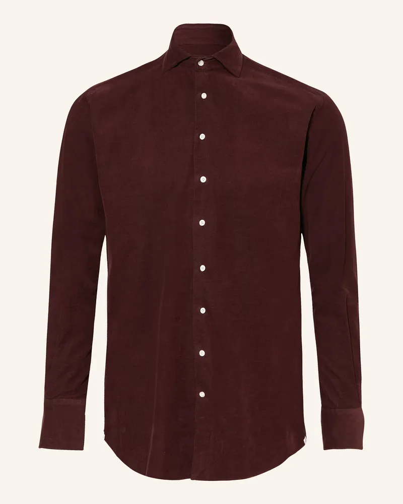 Artigiano  Cordhemd Classic Fit rot Braun