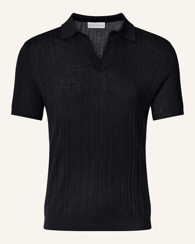 KIEFERMANN Strick-Poloshirt Bortiso Aus Merino blau Blau