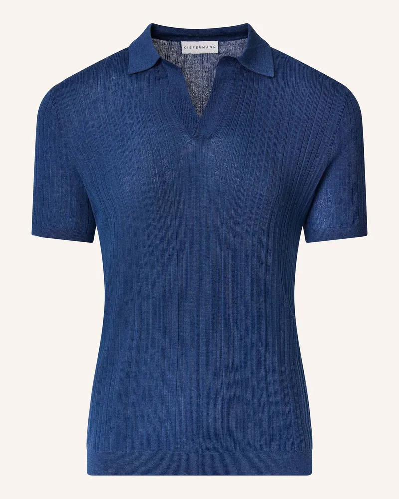 KIEFERMANN Strick-Poloshirt Bortiso Aus Merino blau Blau