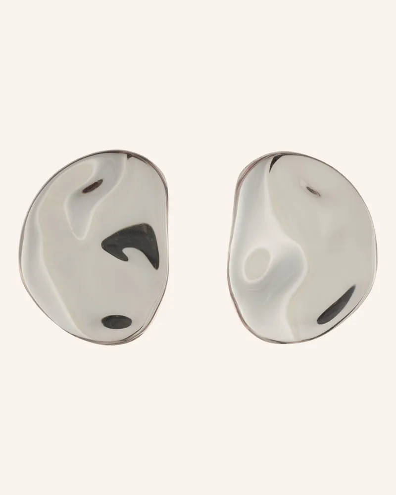 Vanessa Baroni Ohrstecker Galaxy Nugget beige Silber