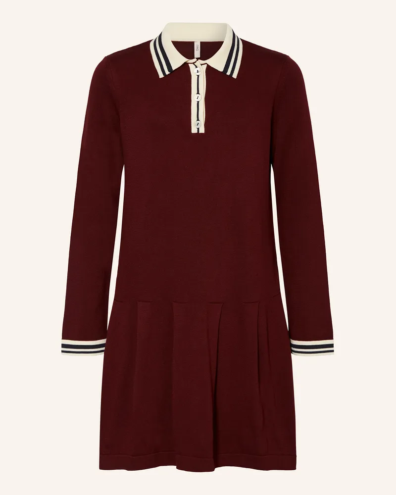 only Strick-Polokleid rot Dunkelrot