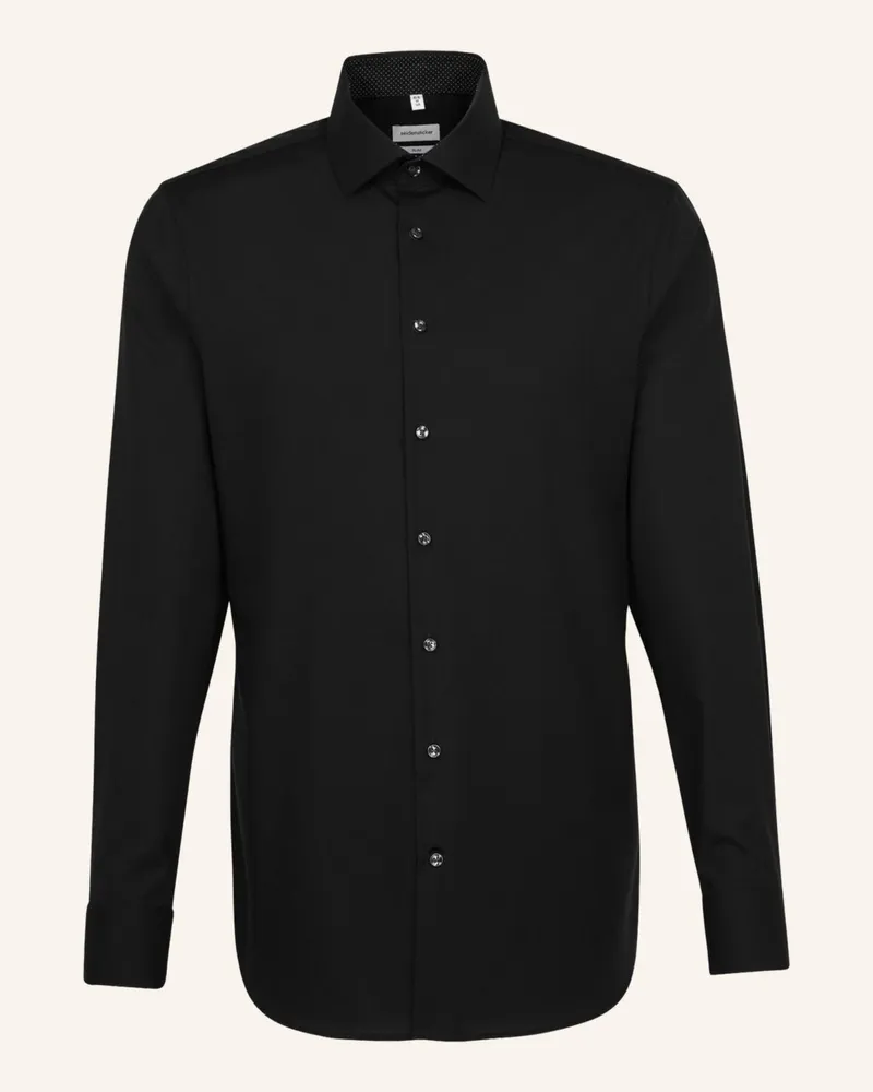 Seidensticker Business Hemd Slim Fit Schwarz