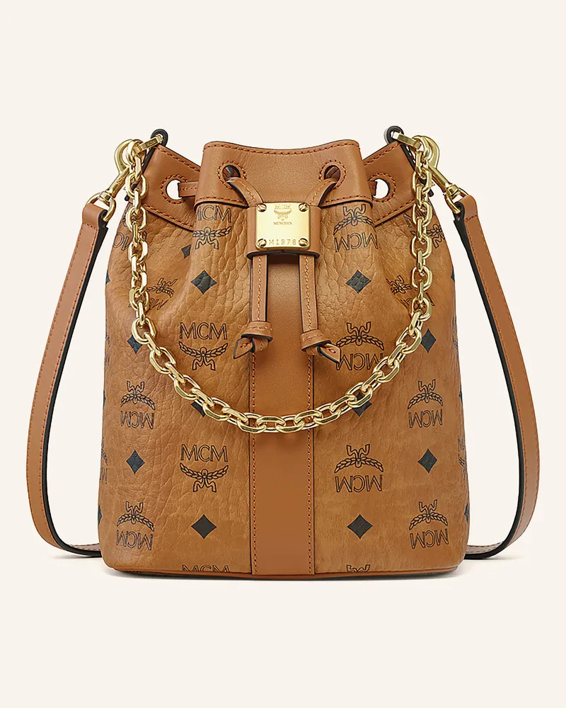 MCM Beuteltasche Dessau Visetos braun Cognac