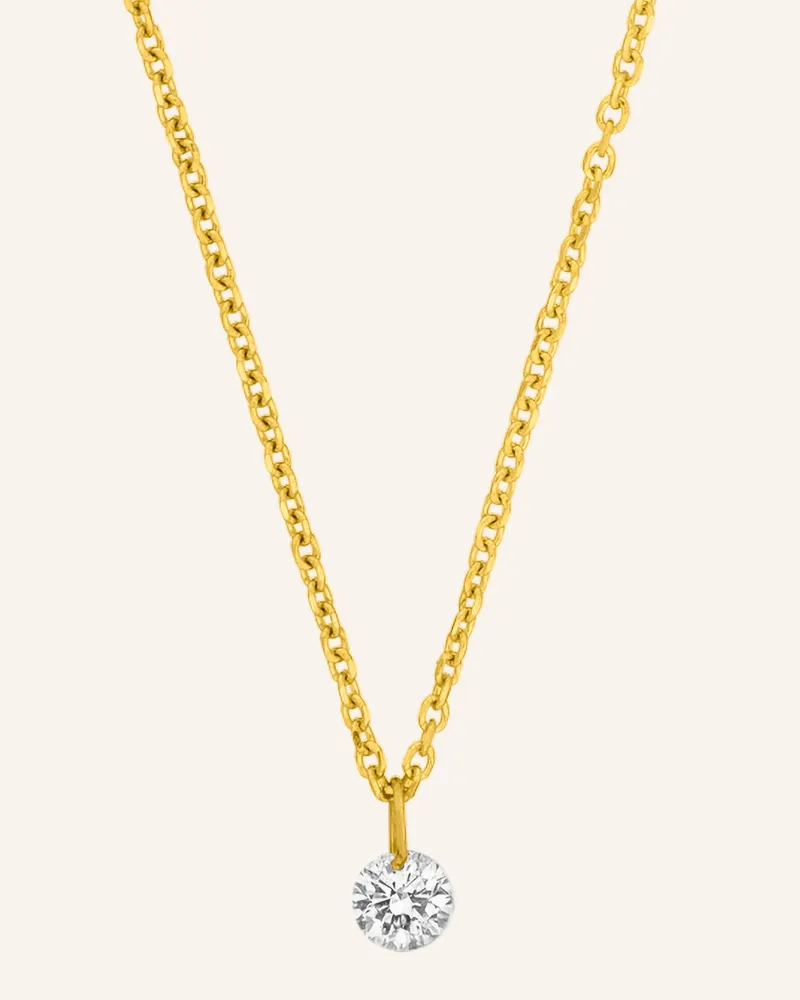 Leaf Halskette Pure Aus 18 Karat Gelbgold Mit Diamanten gold Gold