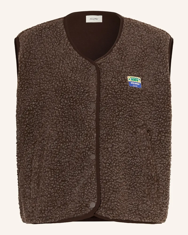 American Vintage Teddyfell-Weste braun Dunkelbraun