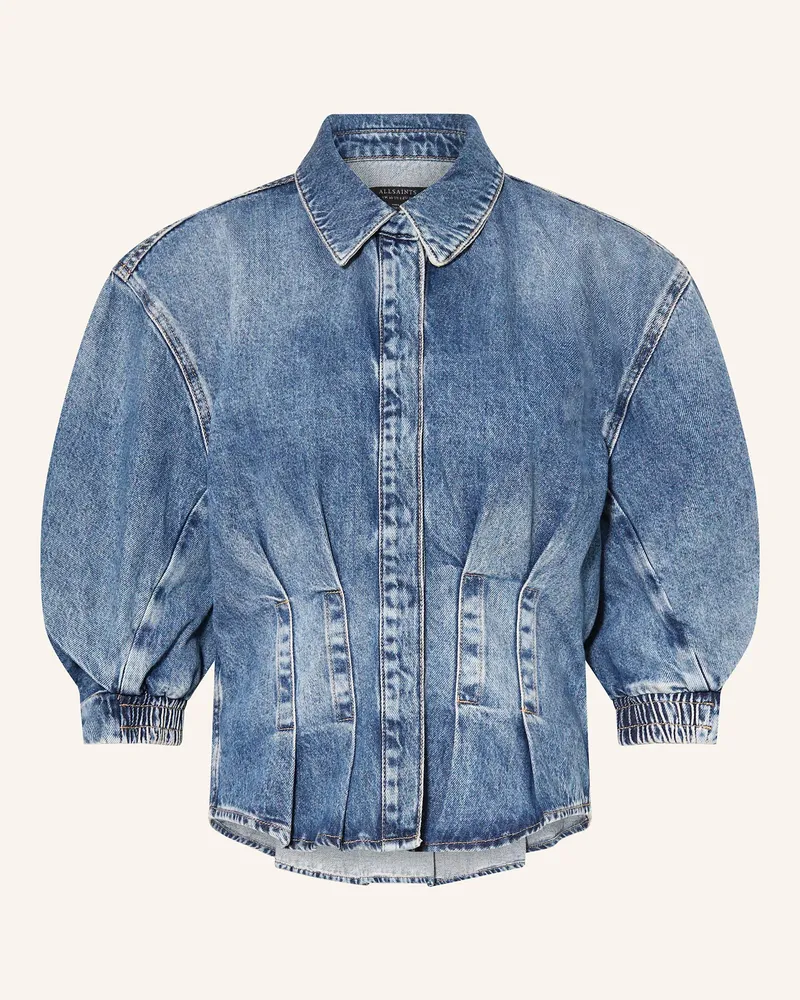 AllSaints Jeansbluse NANCY mit 3/4-Arm Blau