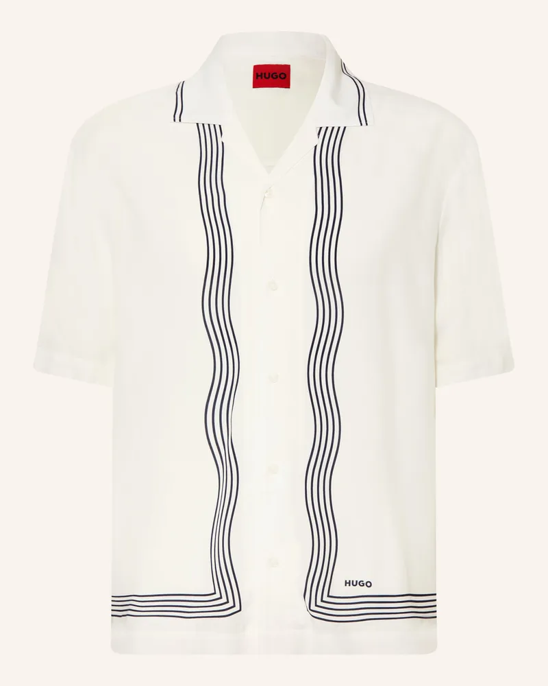 HUGO BOSS Resorthemd Exolino Oversized Fit weiss Creme