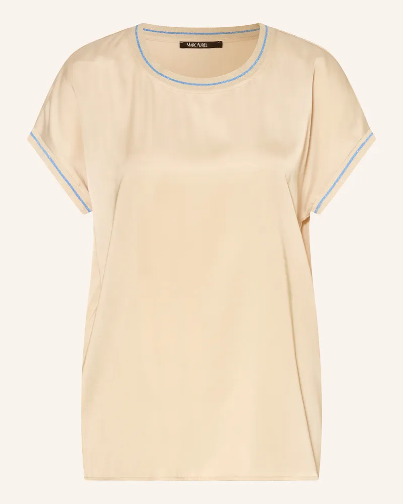MARC AUREL Blusenshirt aus Satin mit Glitzergarn Creme