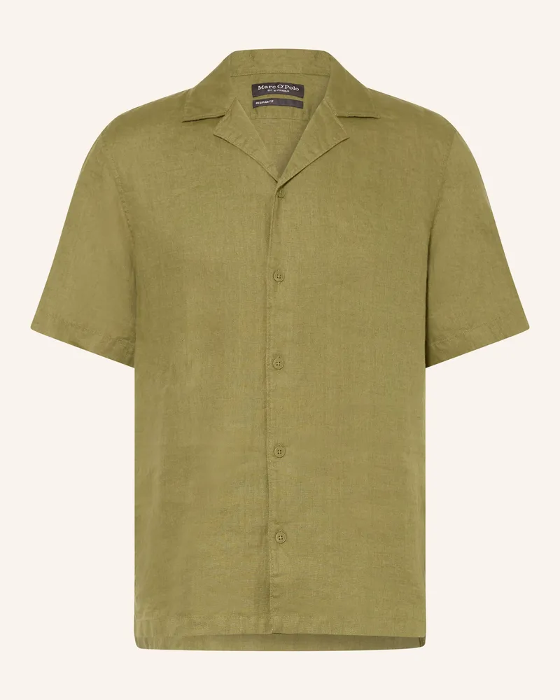 Marc O'Polo Resorthemd Regular Fit Aus Leinen gruen Oliv