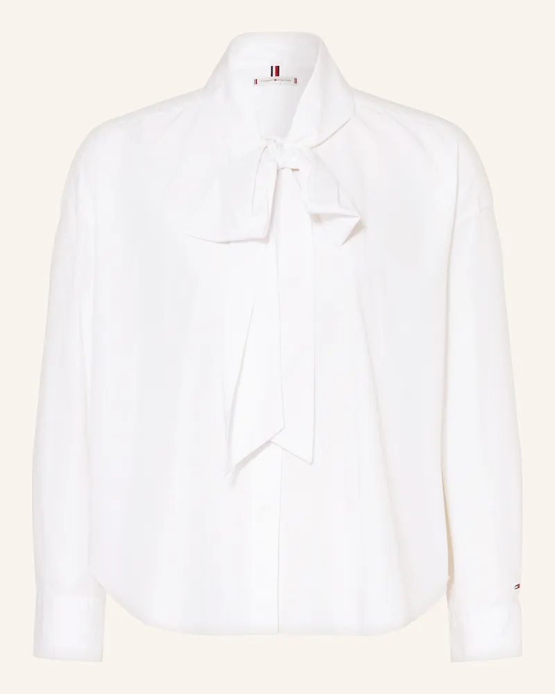 Tommy Hilfiger Hemdbluse mit Schluppe Weiss