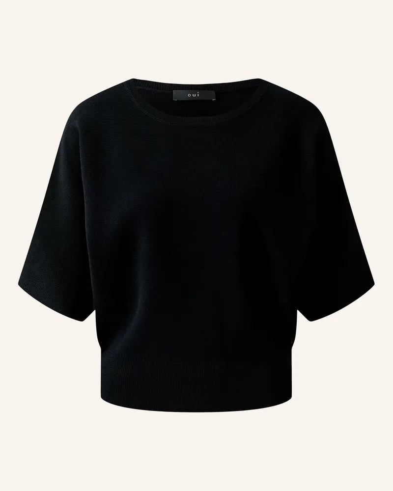 Oui  Strickshirt schwarz Schwarz