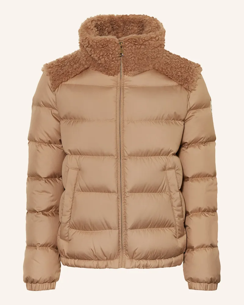 Moncler Daunenjacke Vard Mit Teddyfell rot Camel